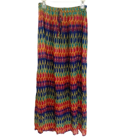 Windsor Multicolor Boho High Rise Slit Maxi Skirt Small - Picture 1 of 5